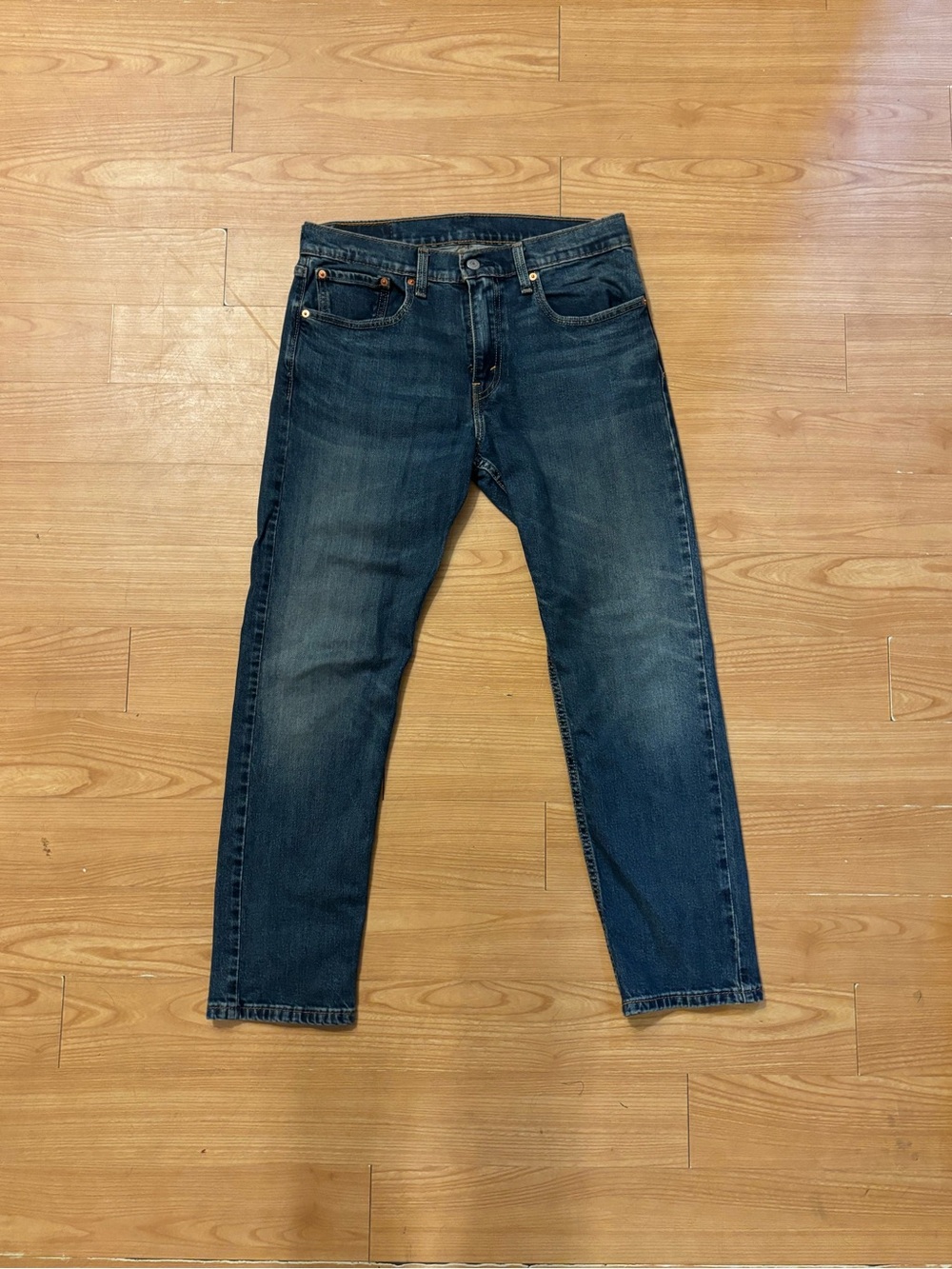 Men's Dark Blue Levi 502 Slim Straight-Leg Jeans